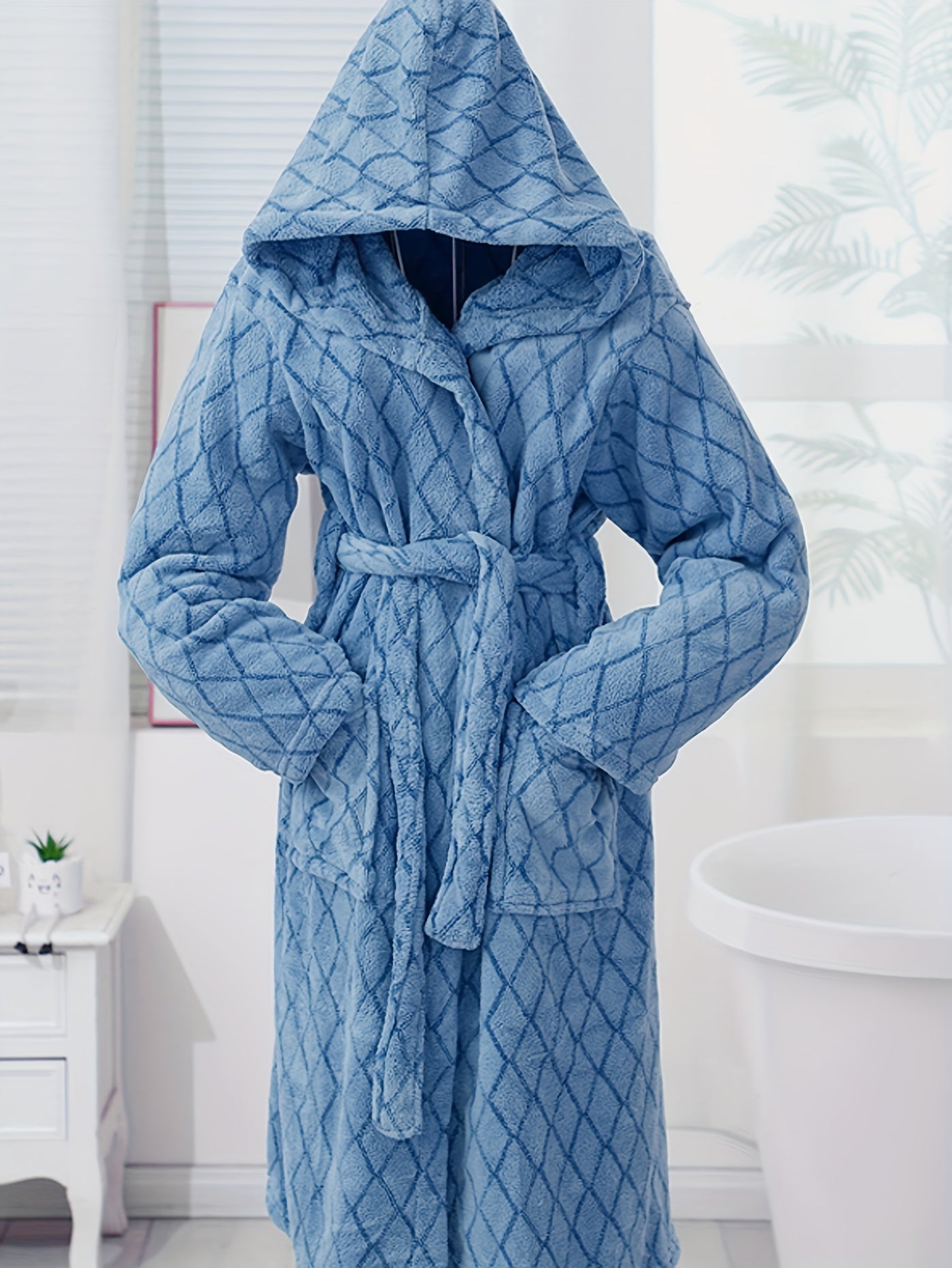 peignoir polaire à capuche homme
