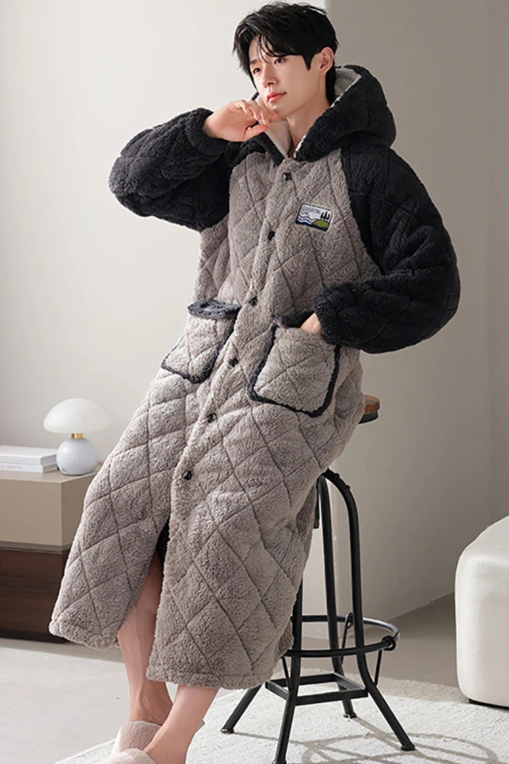 peignoir homme plaid
