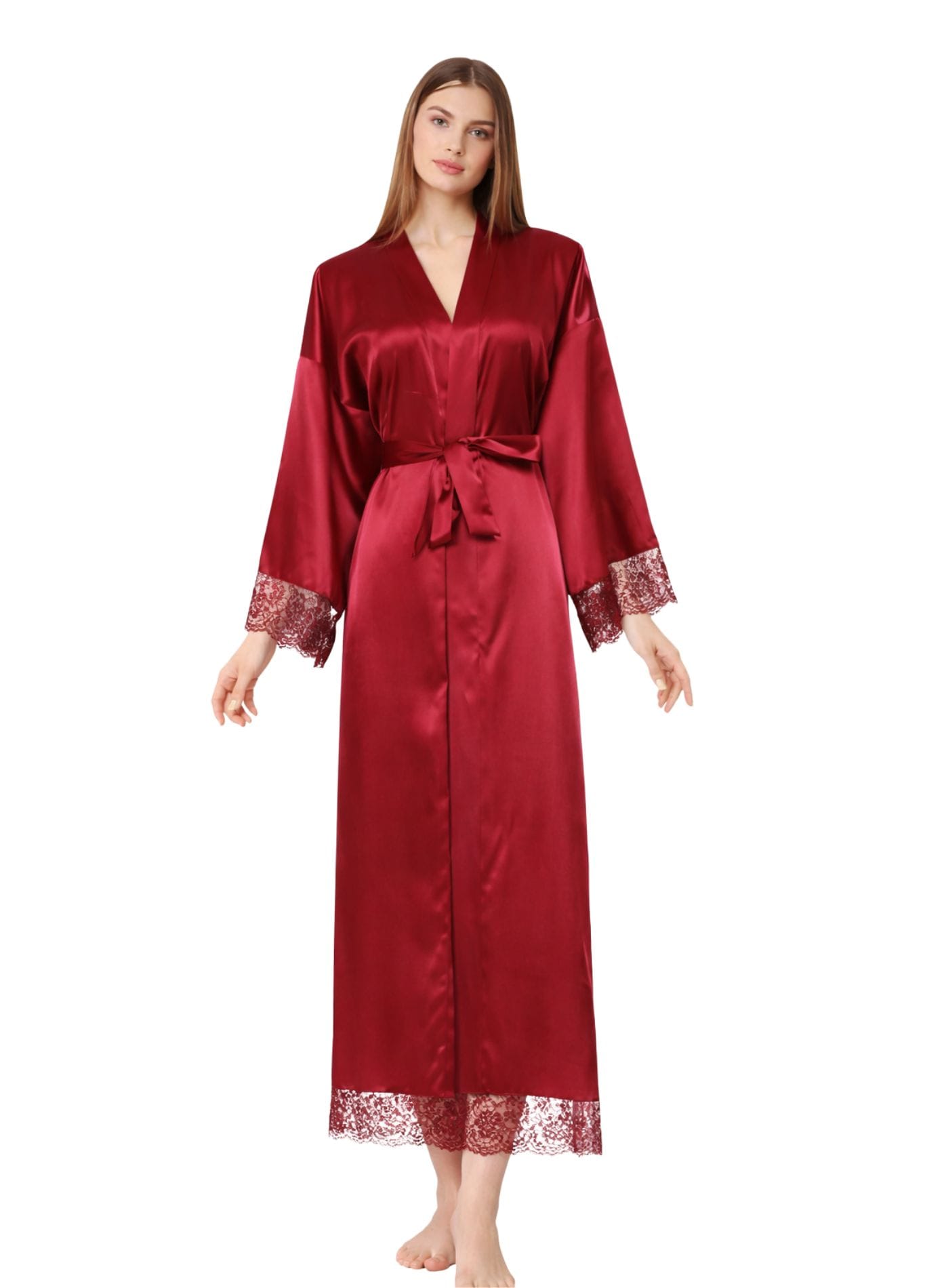 peignoir long satin