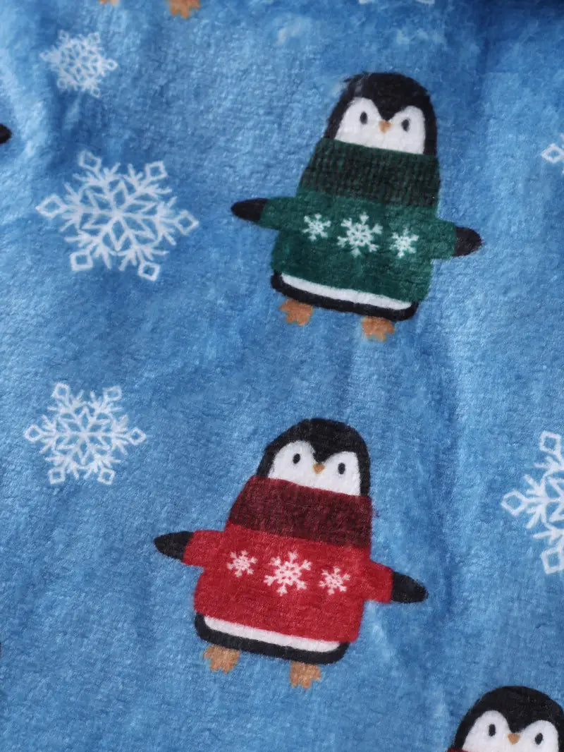 peignoir polaire avec pingouins