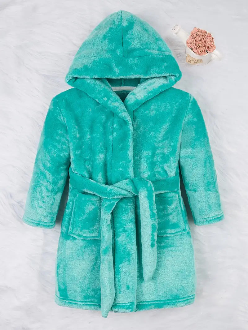 peignoir de bain enfant bleu