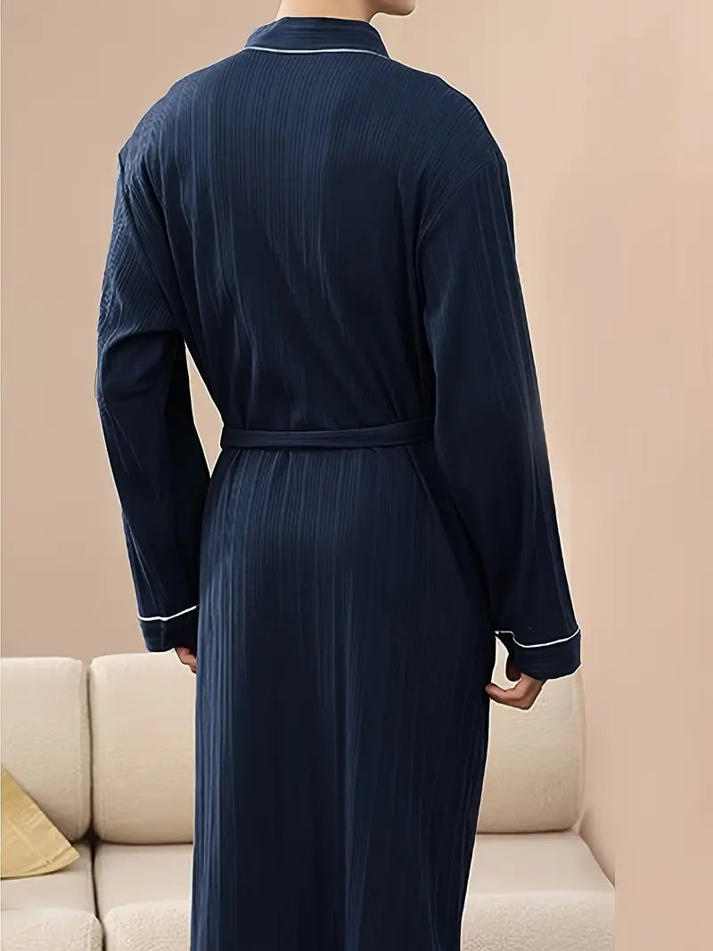 peignoir coton bleu