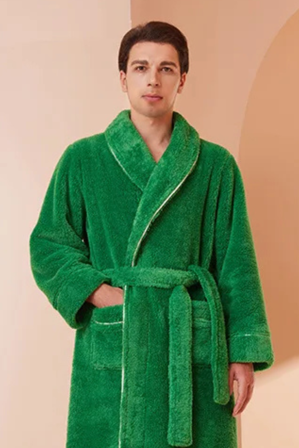 peignoir vert confortable
