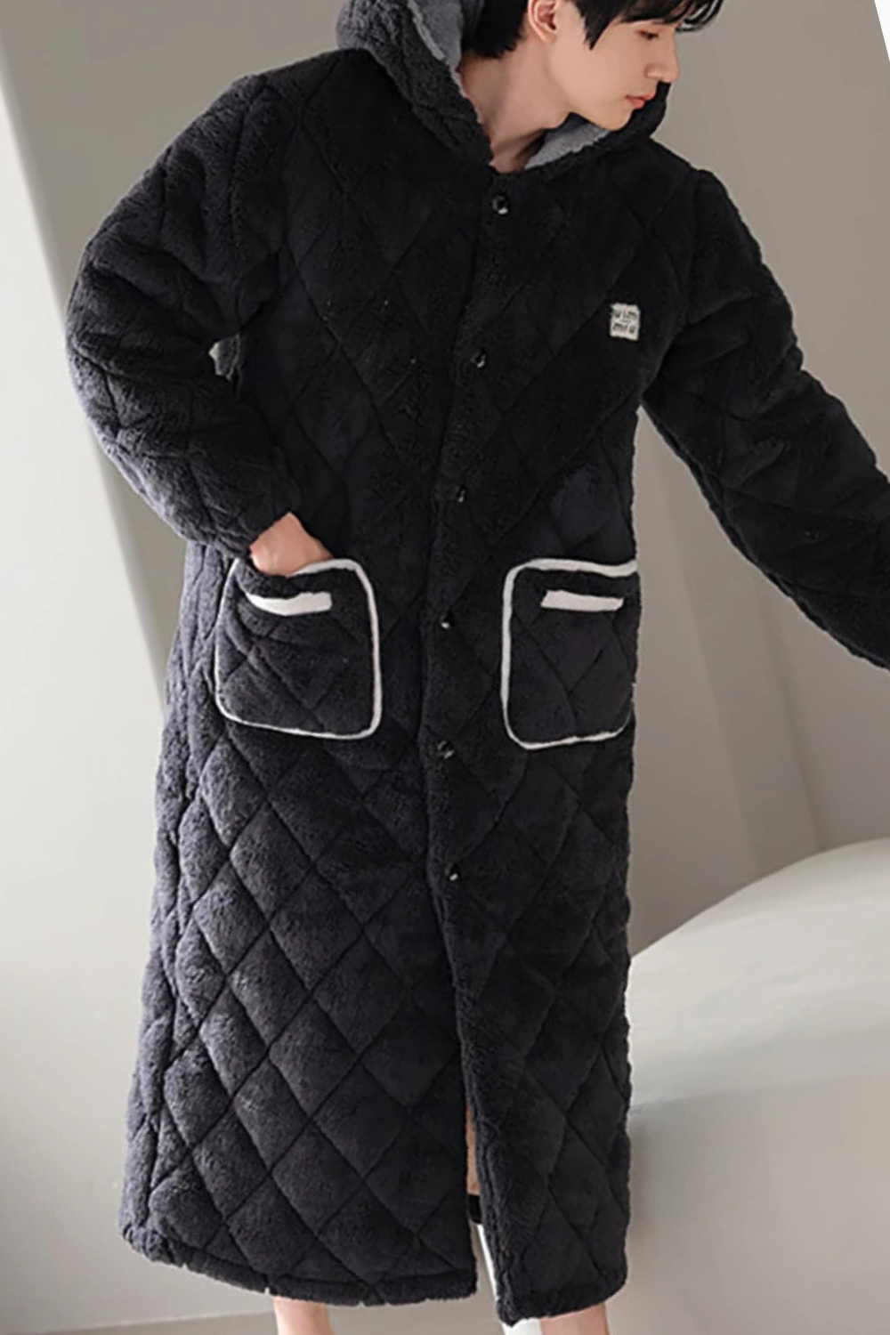 elegant peignoir plaid