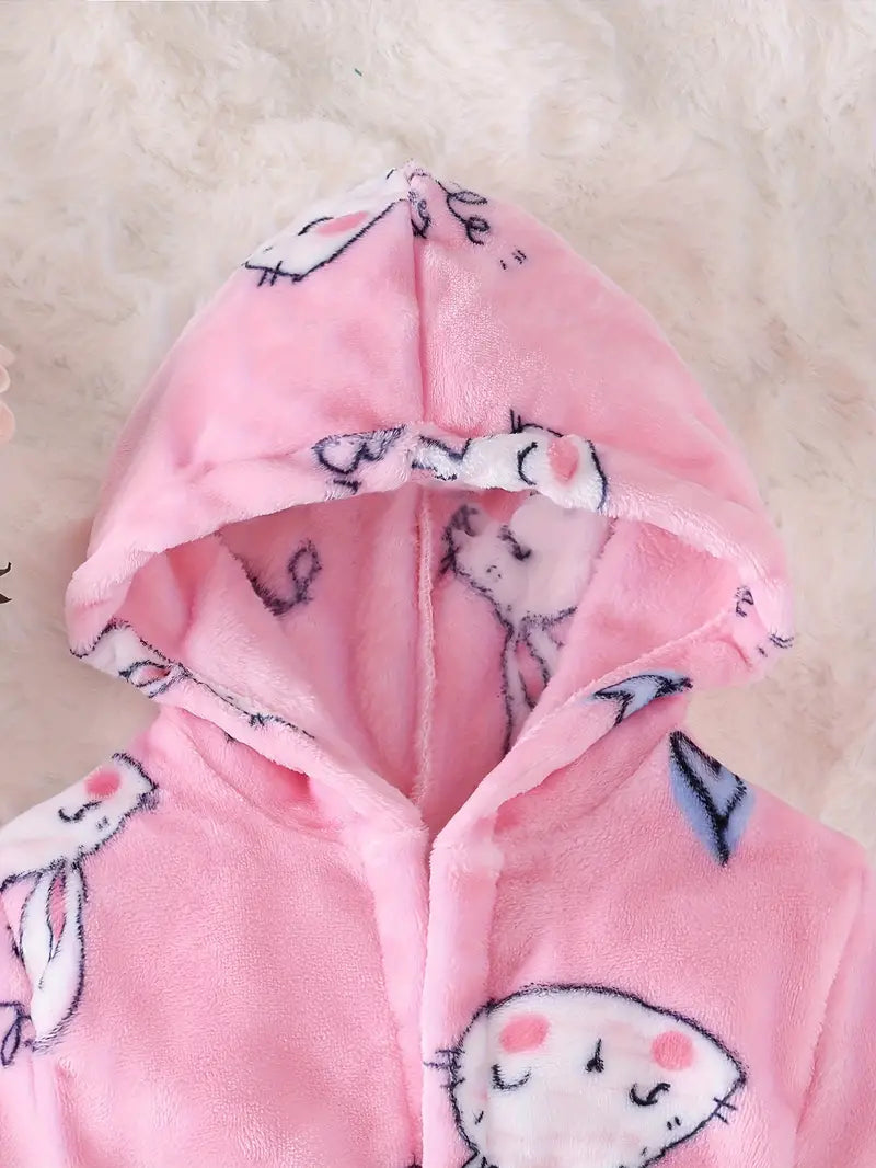 confortable peignoir rose enfant