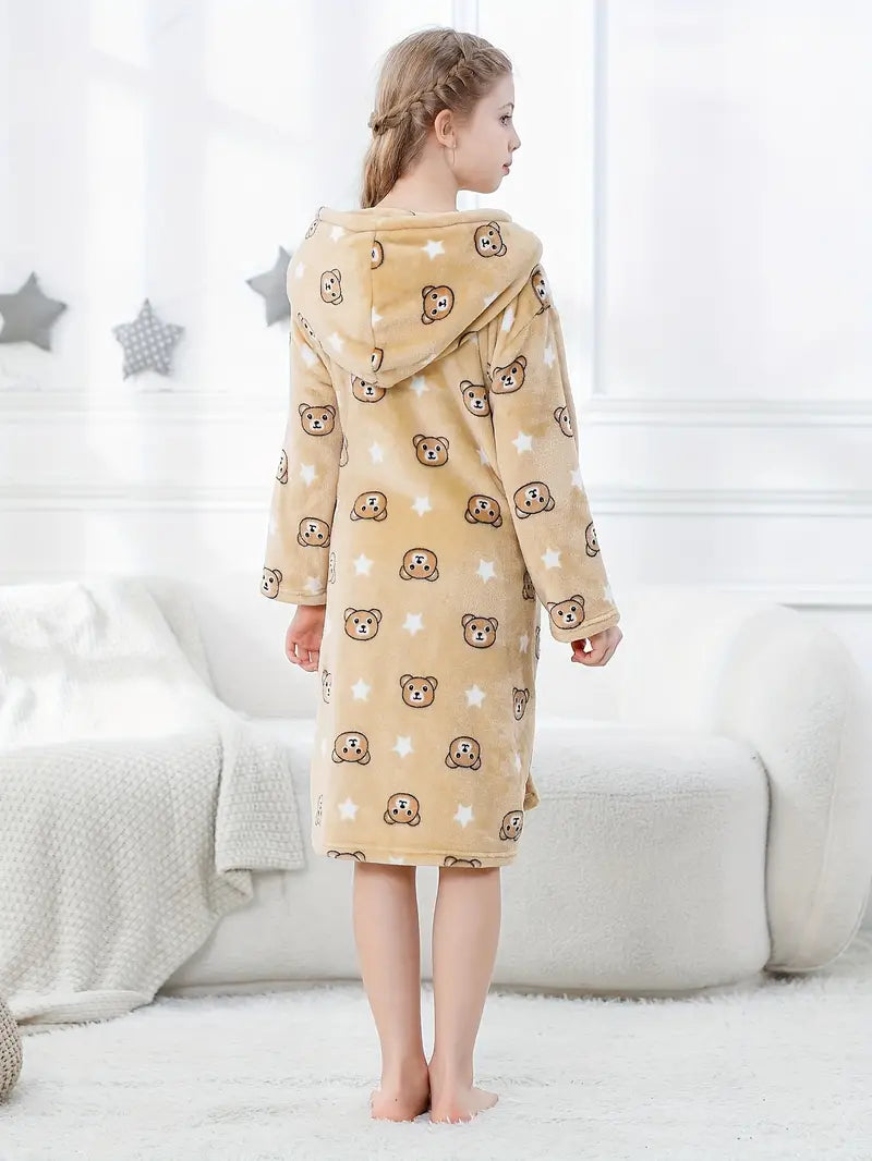 doux peignoir enfant étoile d'ours