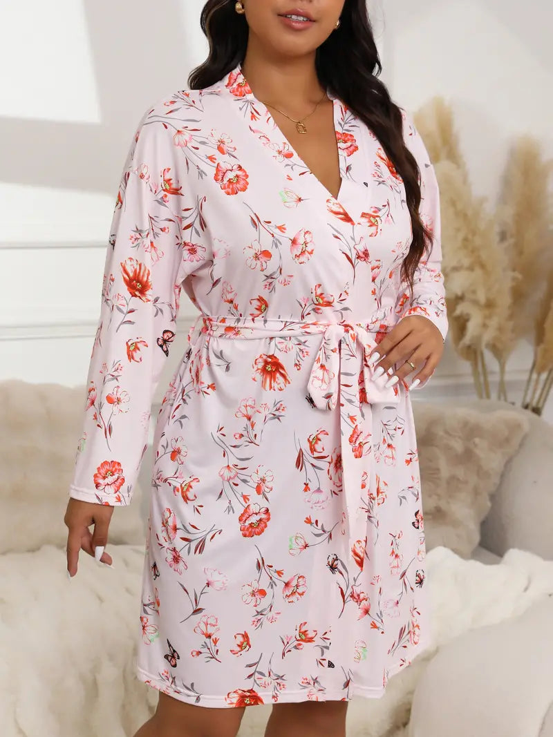 peignoir à fleurs grande taille