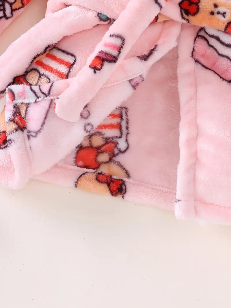 peignoir rose enfant confortable