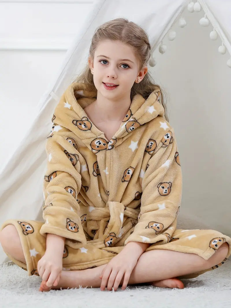 peignoir éponge étoile ours enfant