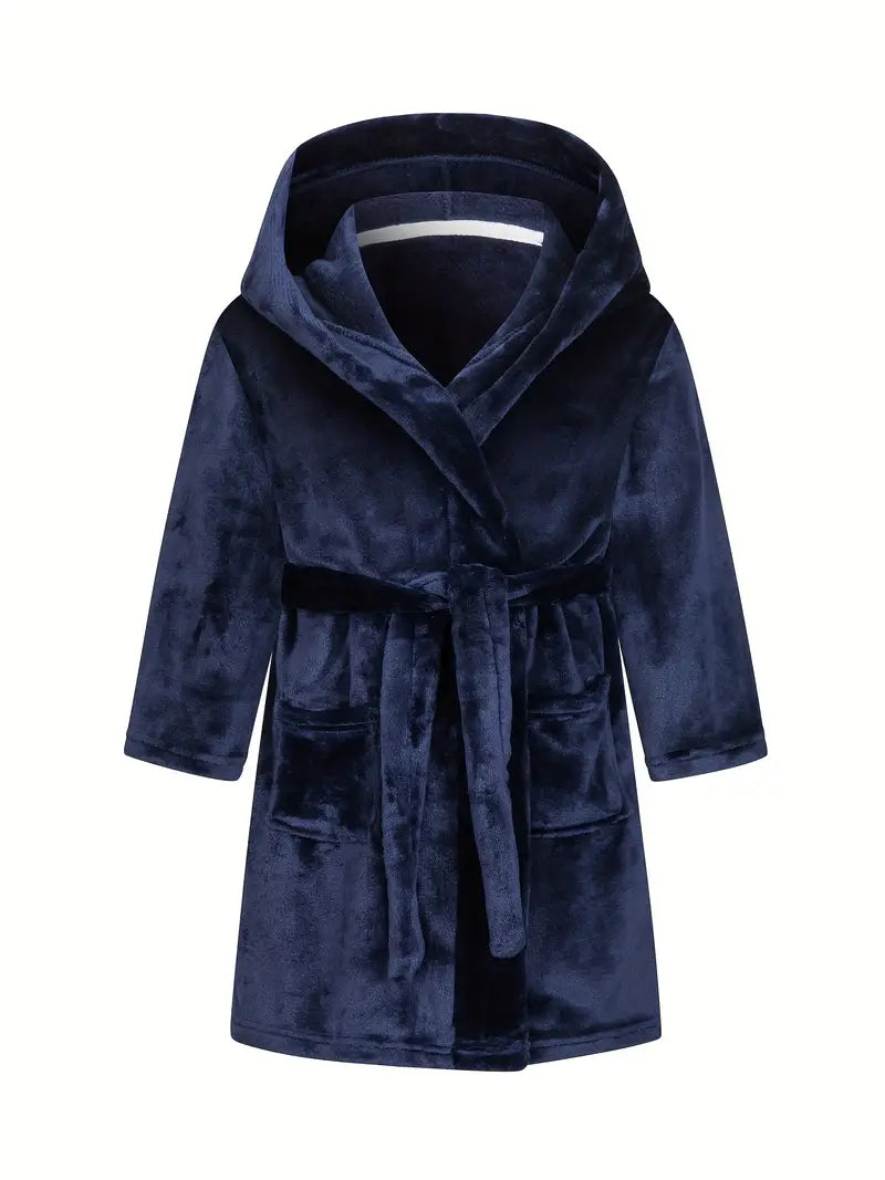 peignoir de bain enfant bleu