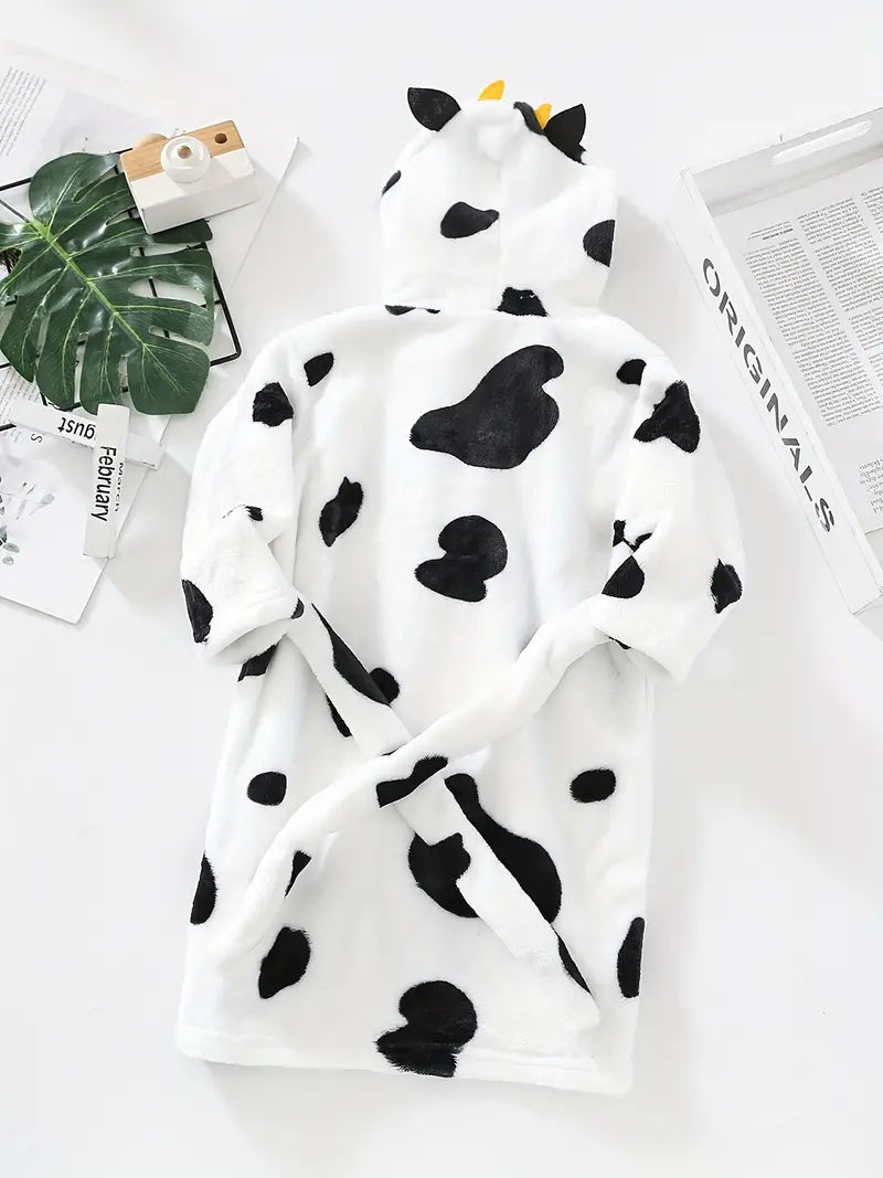 peignoir enfant polaire vache