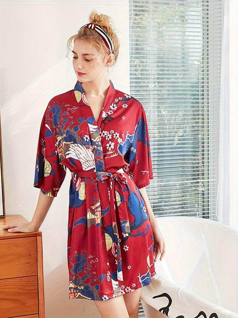 peignoir floral élégant