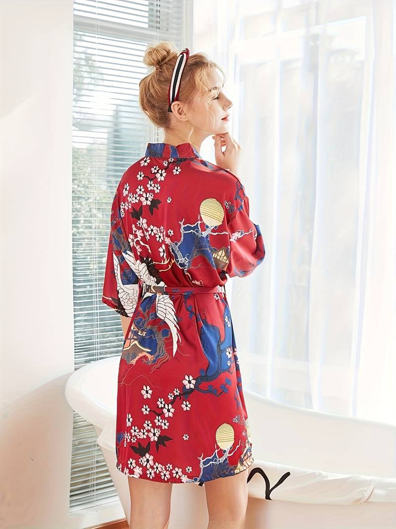 kimono soyeux floral