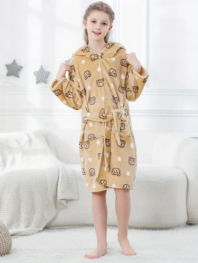 peignoir enfant motif étoile d'ours
