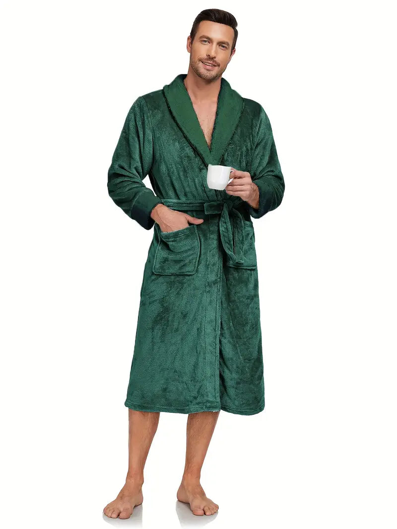 détente avec peignoir vert