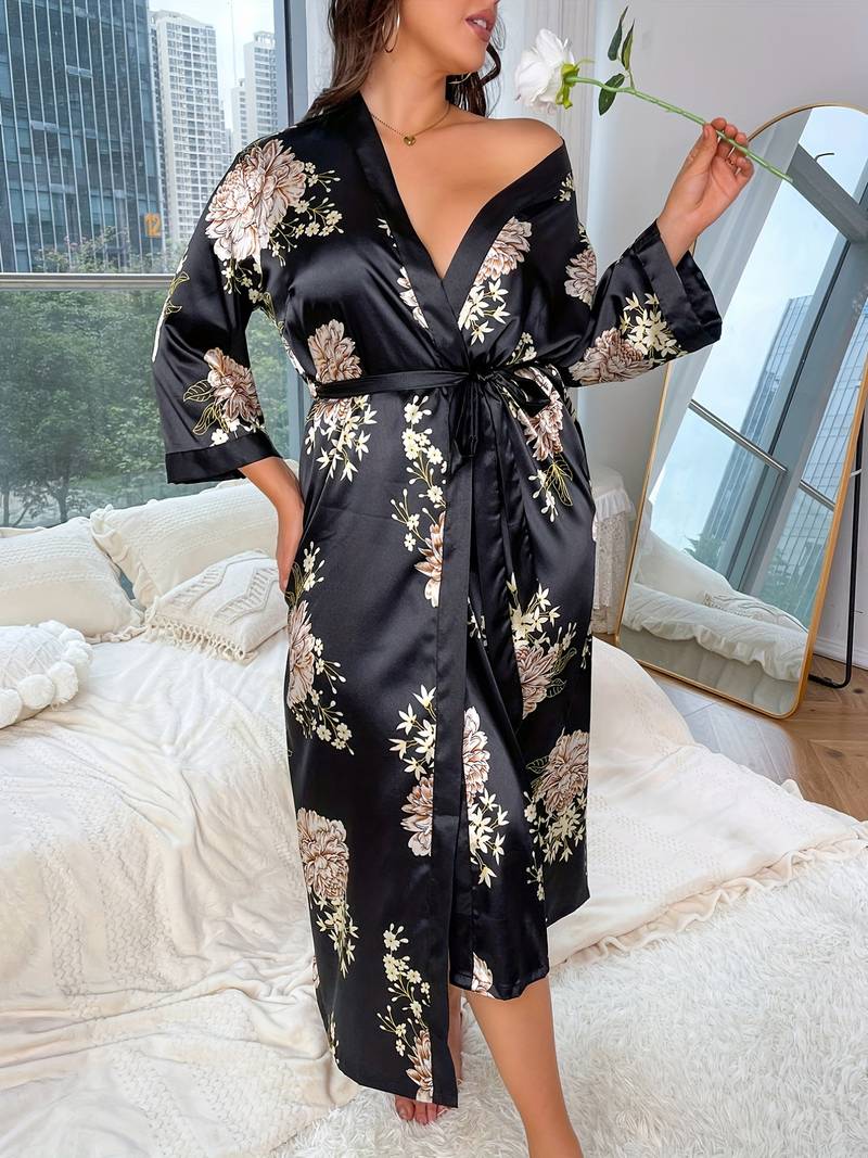 kimono de bain en satin