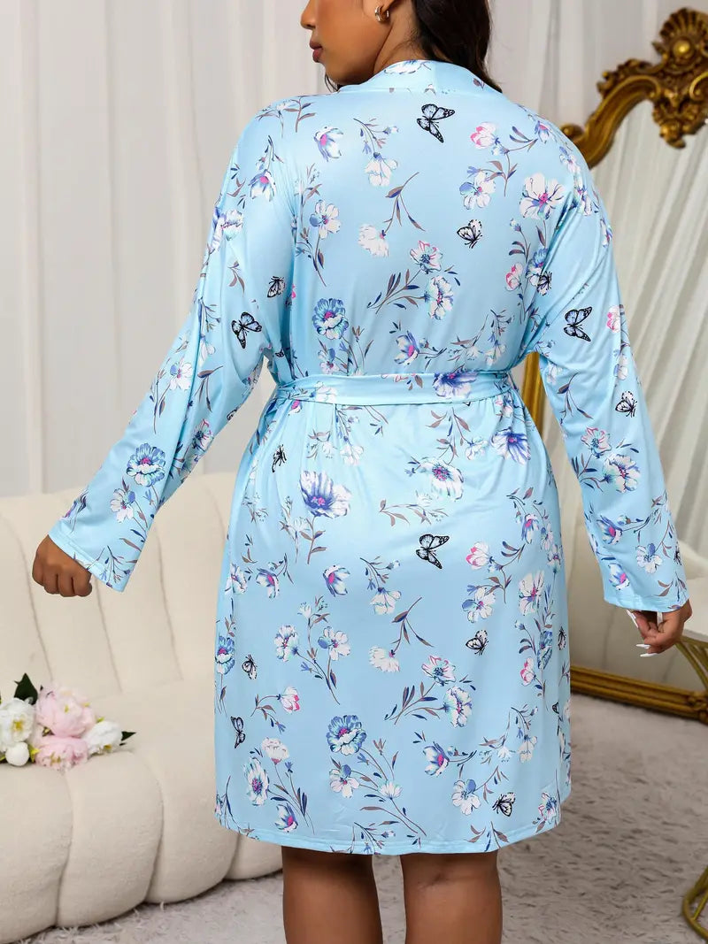 peignoir grande taille floral