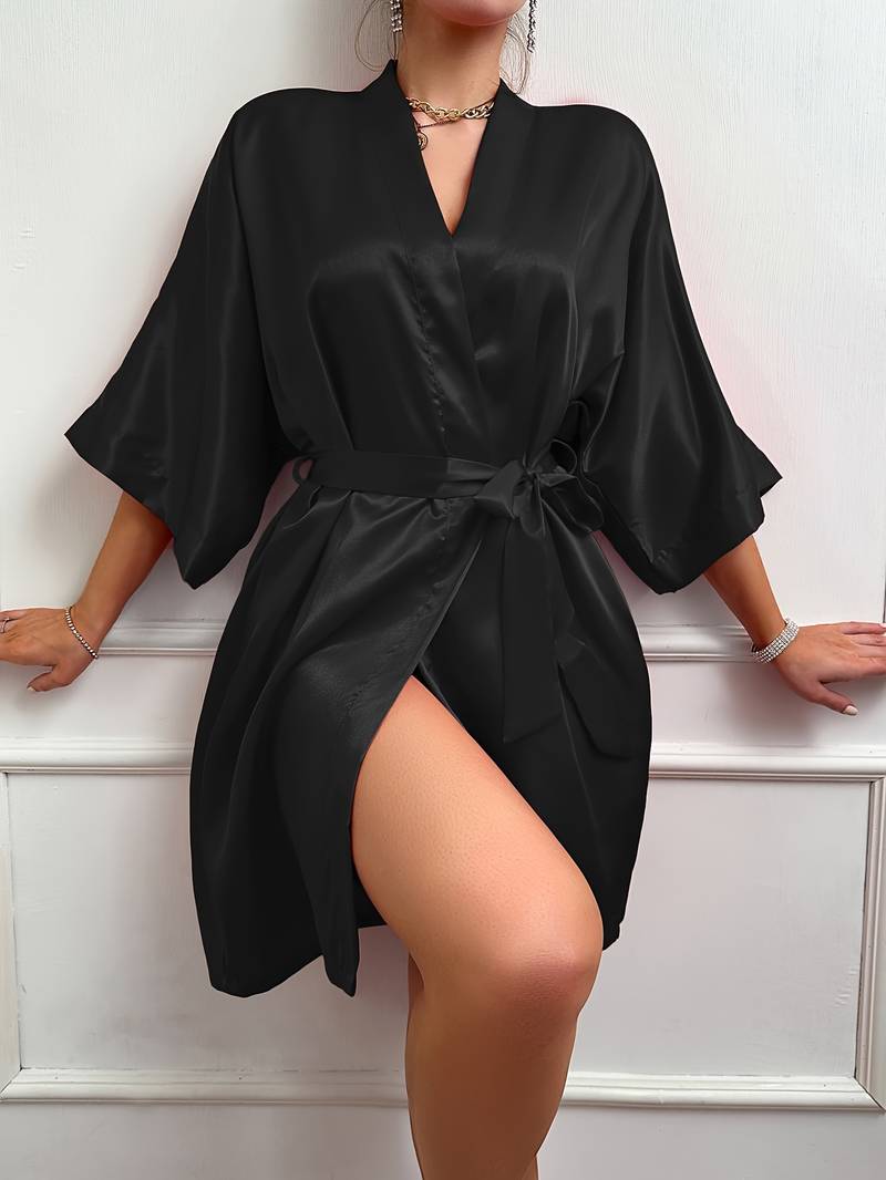 peignoir baignade satin doux