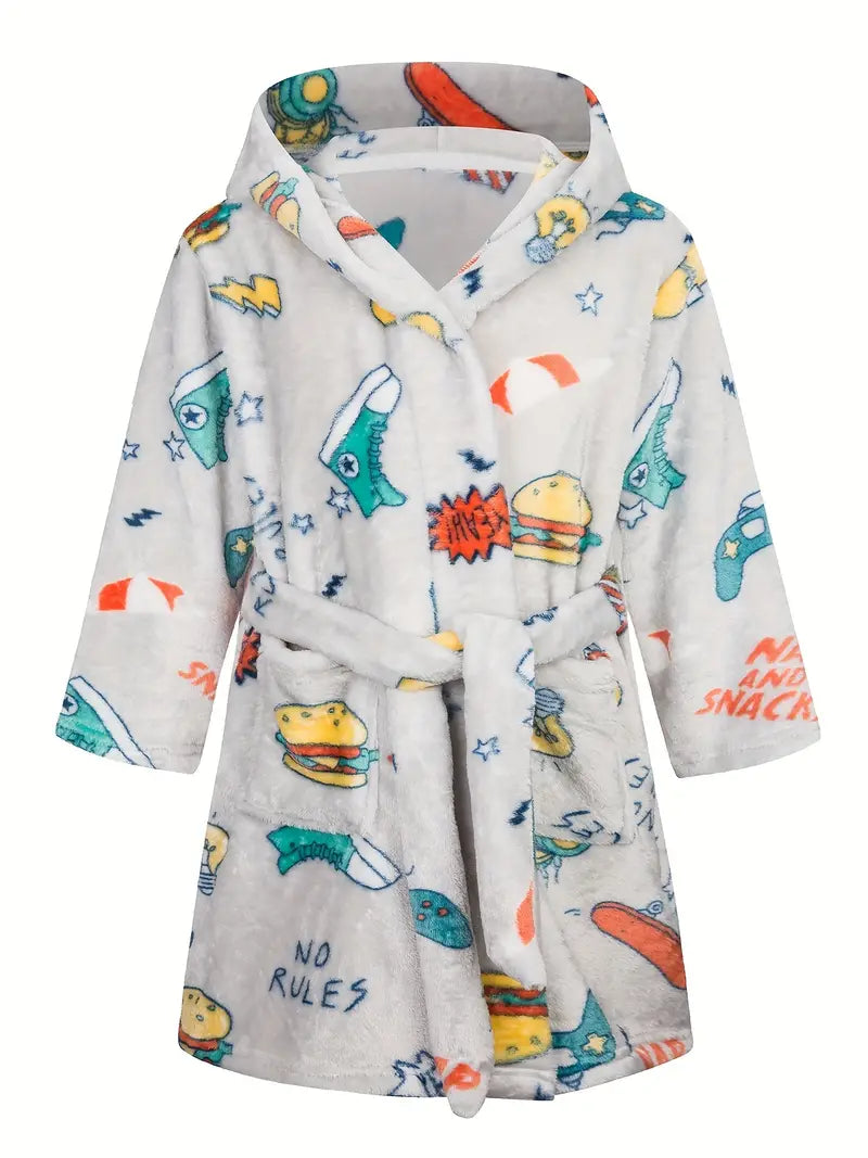 peignoir enfant polaire gris