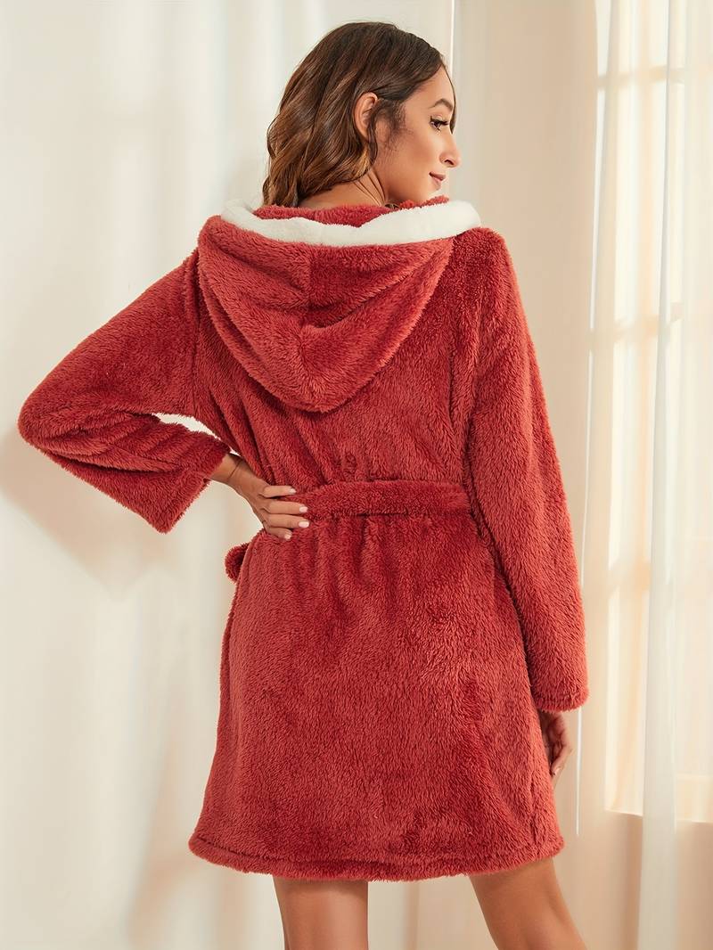 peignoir court chaud coton