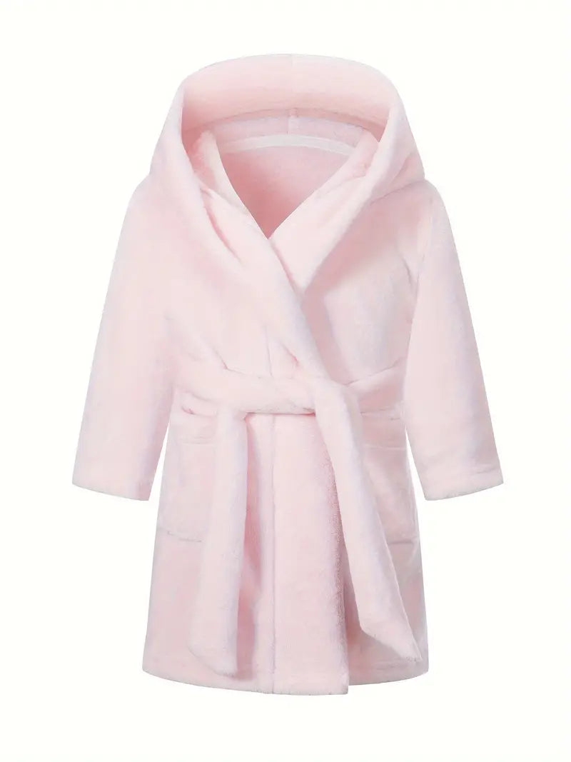 peignoir enfant rose polaire