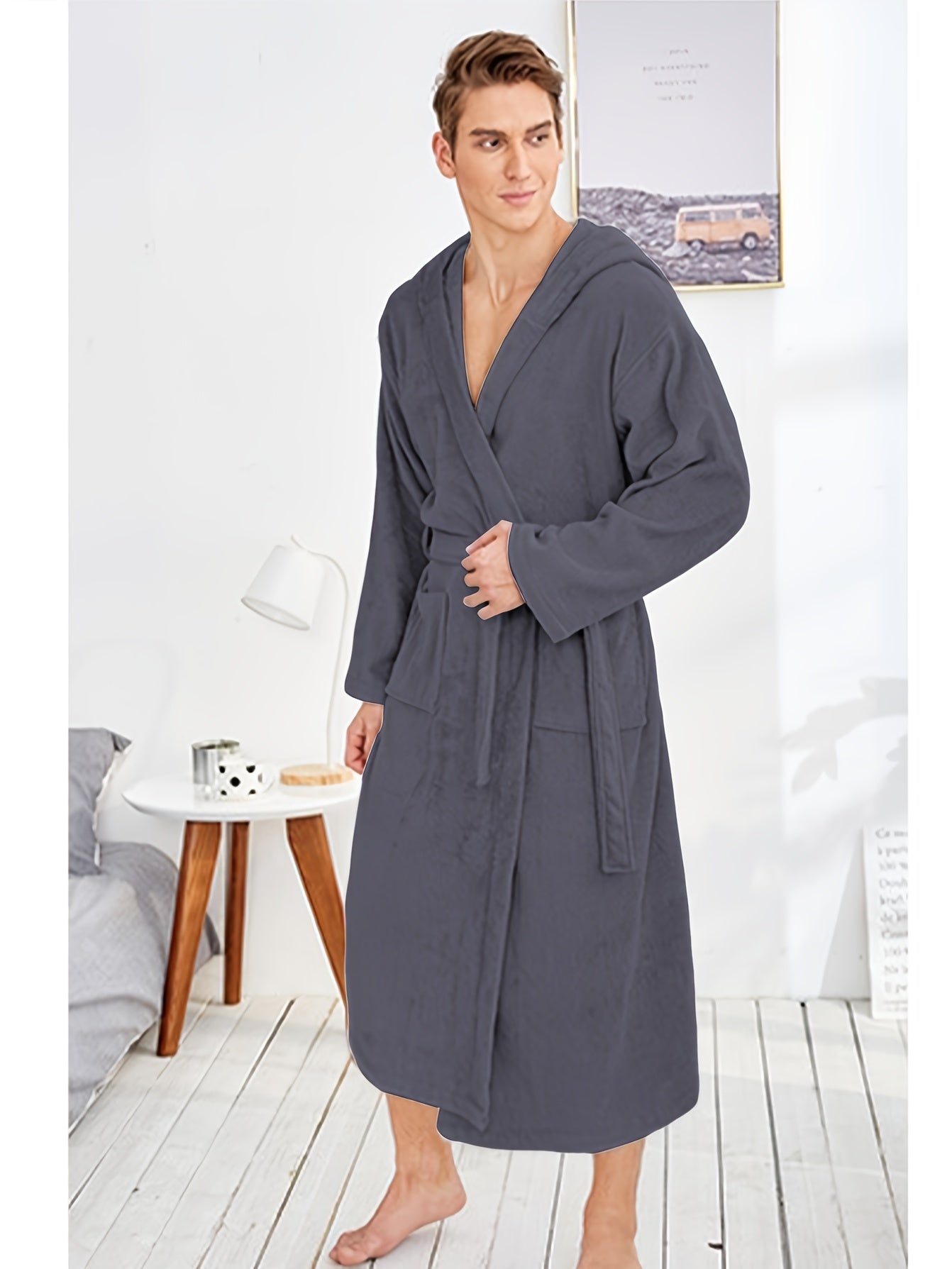 peignoir homme capuche polaire