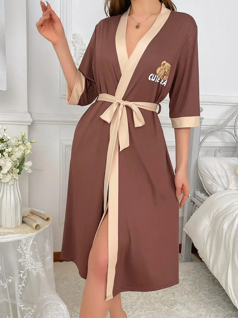 Peignoir Marron avec Ours