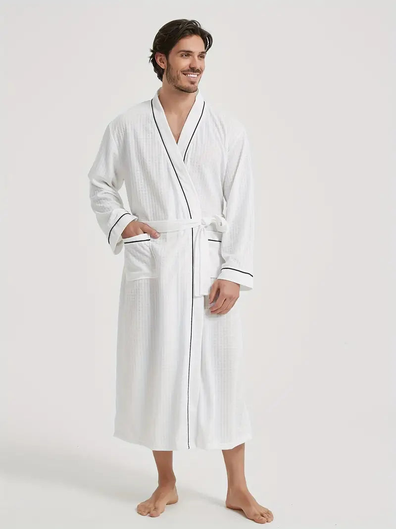 peignoir de bain nid d'abeille doux