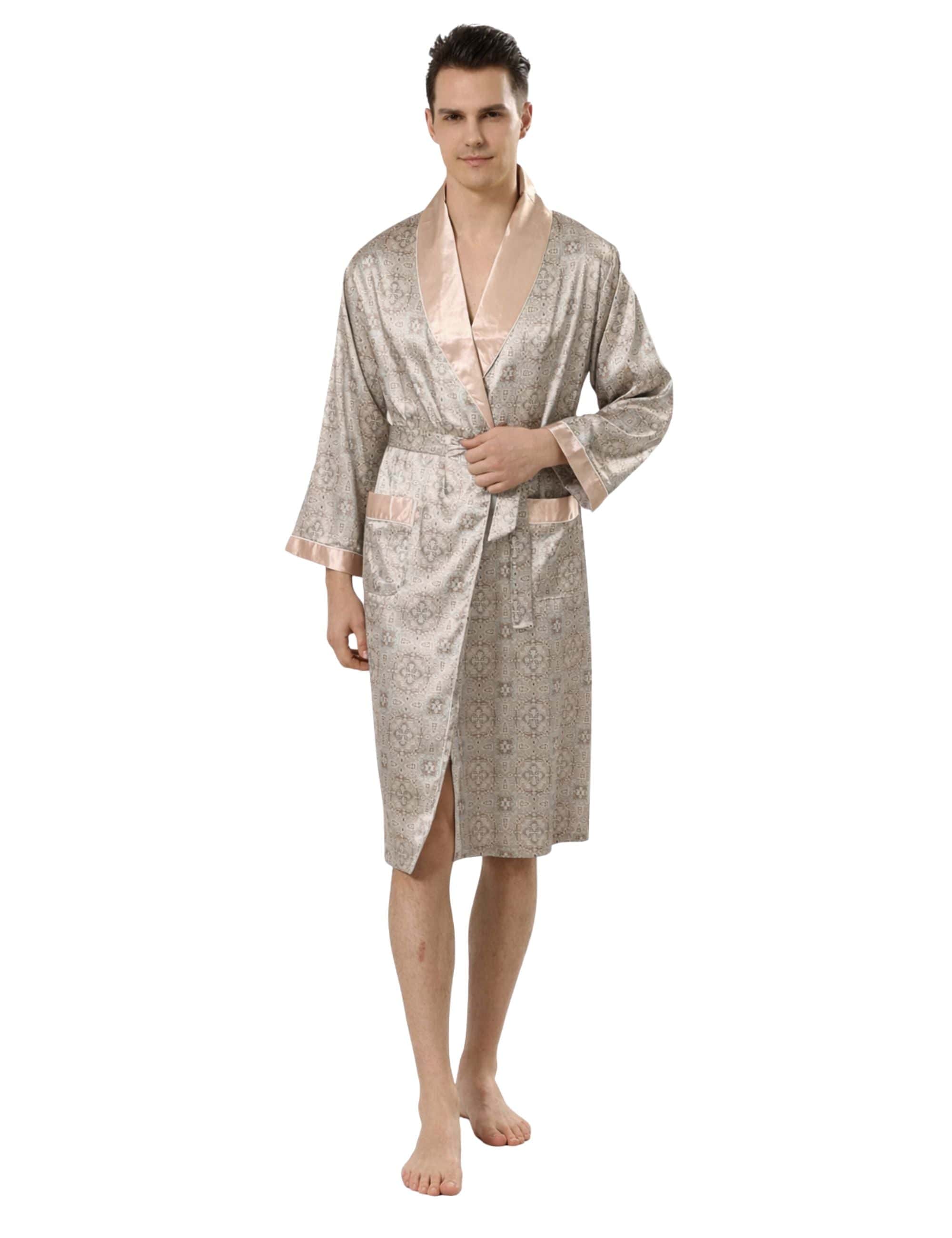 peignoir homme satin soie élégant