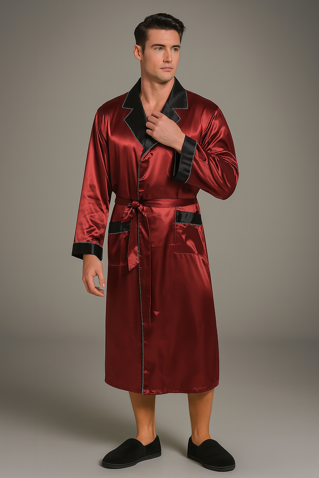 peignoir rouge élégant