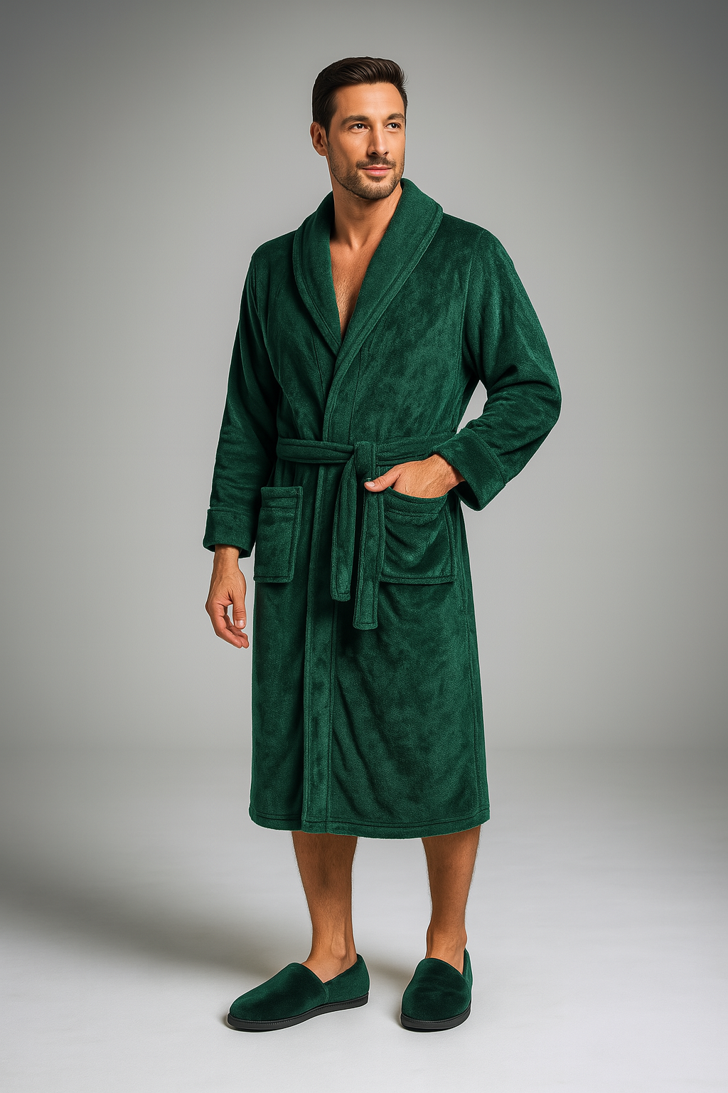 peignoir éponge vert