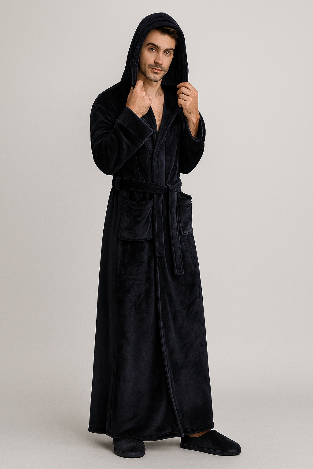 capuche peignoir polaire confortable