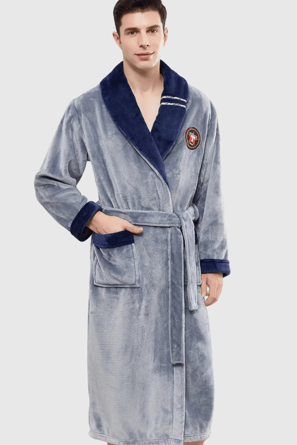 peignoir de bain homme col châle