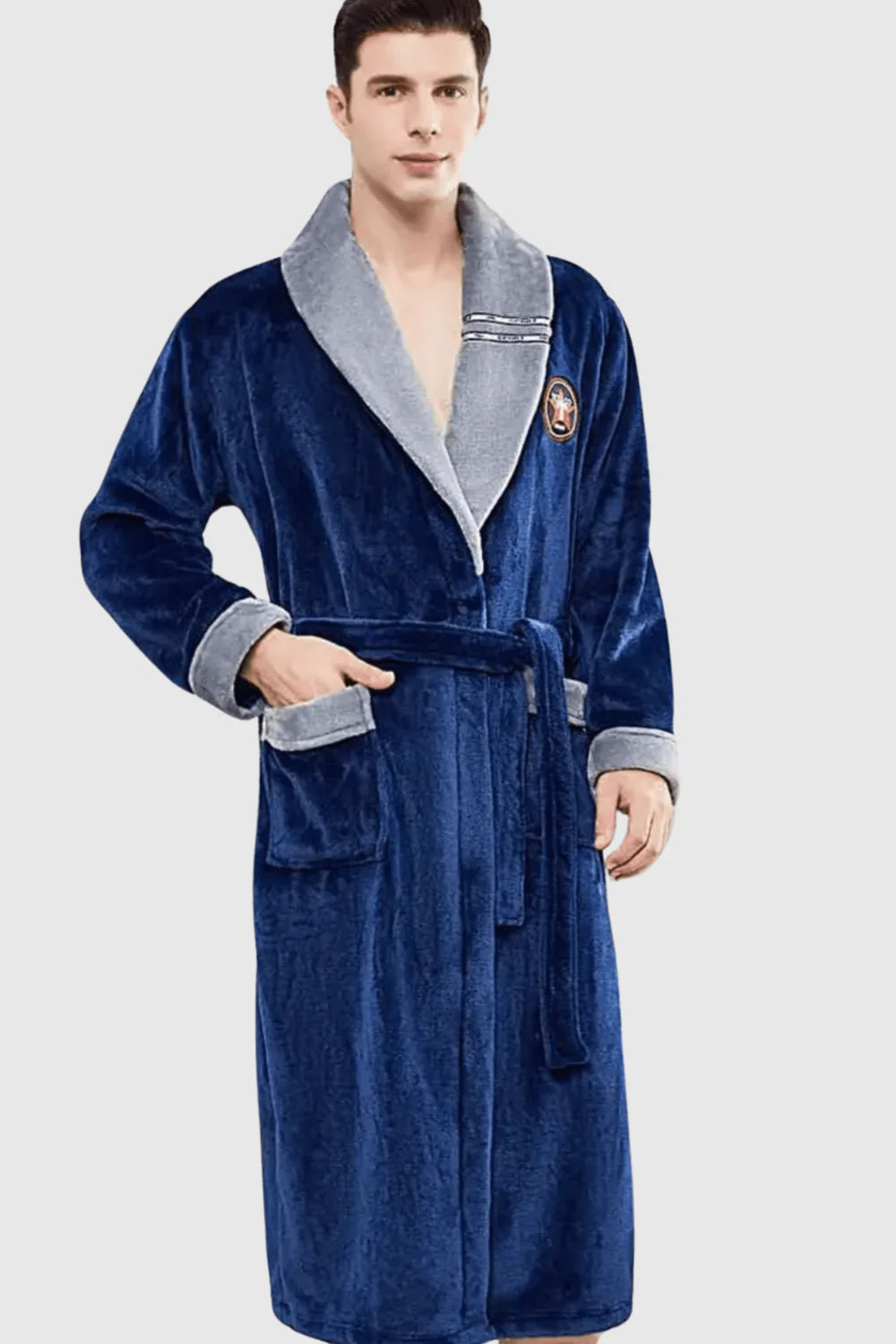 peignoir homme col châle luxe