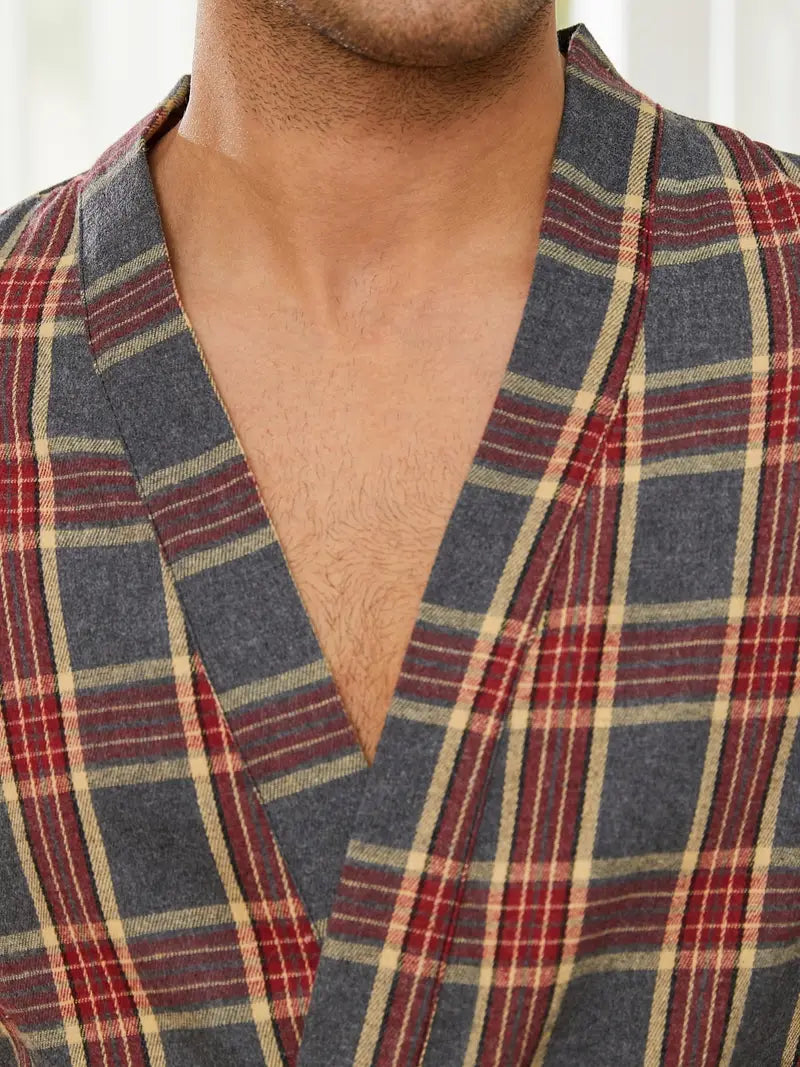 peignoir à carreaux pour homme