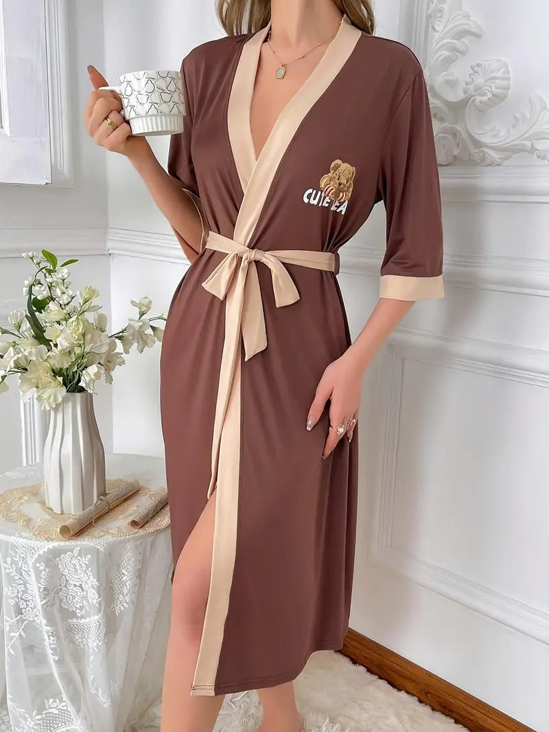 Peignoir Marron élégant