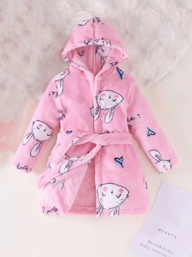 peignoir éponge rose pour enfant