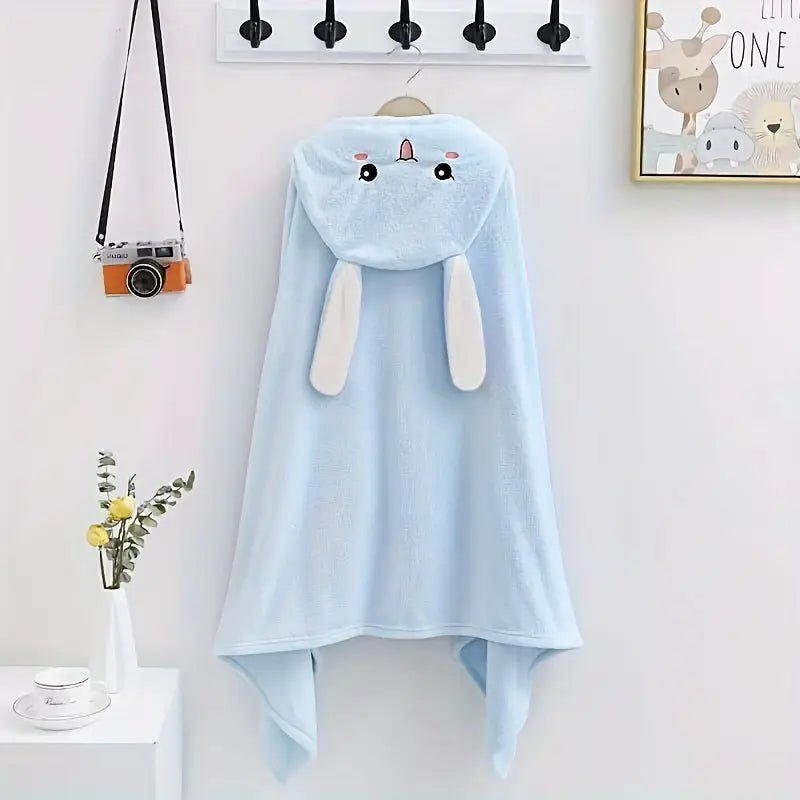 Motif lapin sur cape de bain