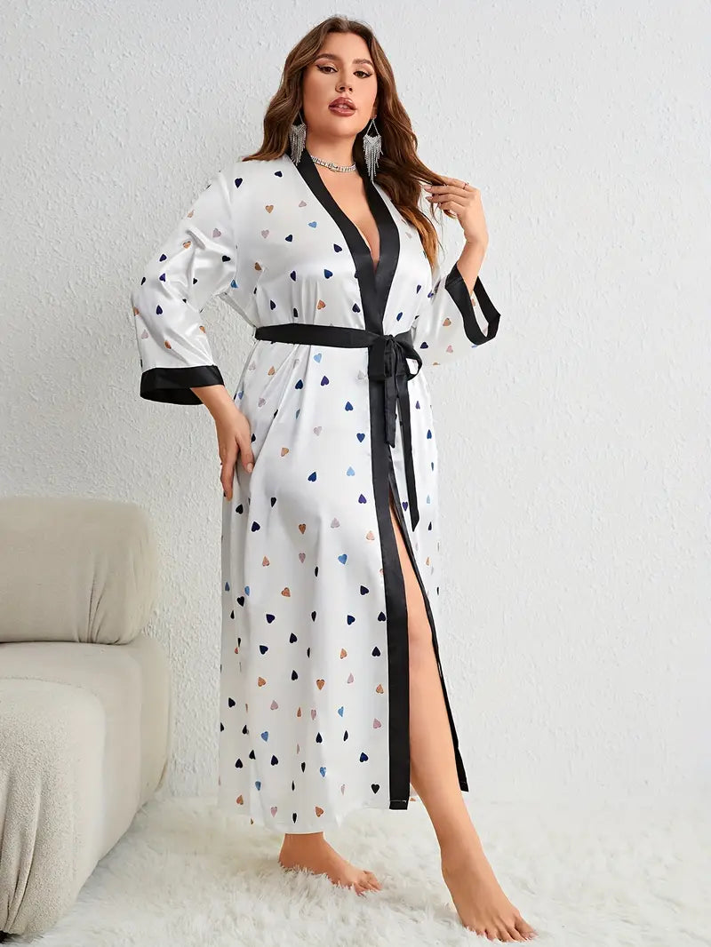 peignoir satin bain grande taille