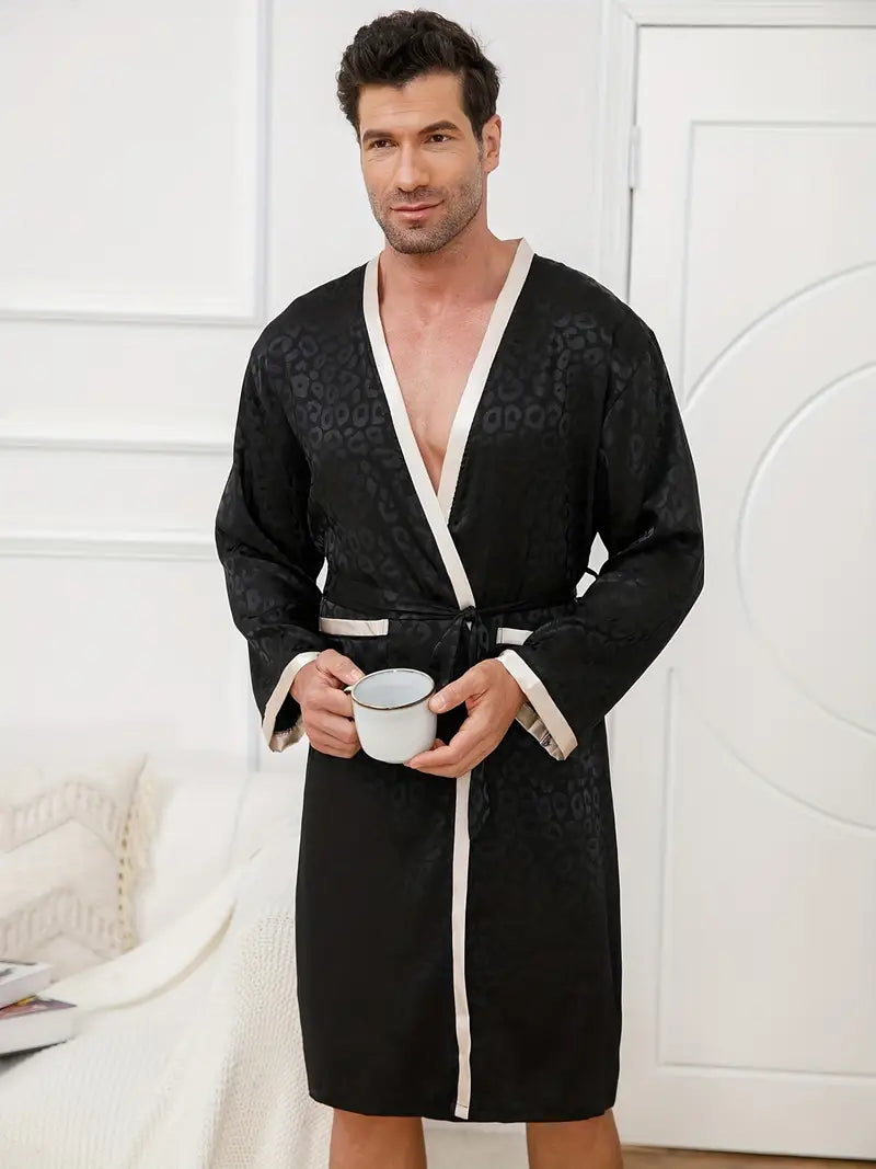 peignoir de luxe léopard noir