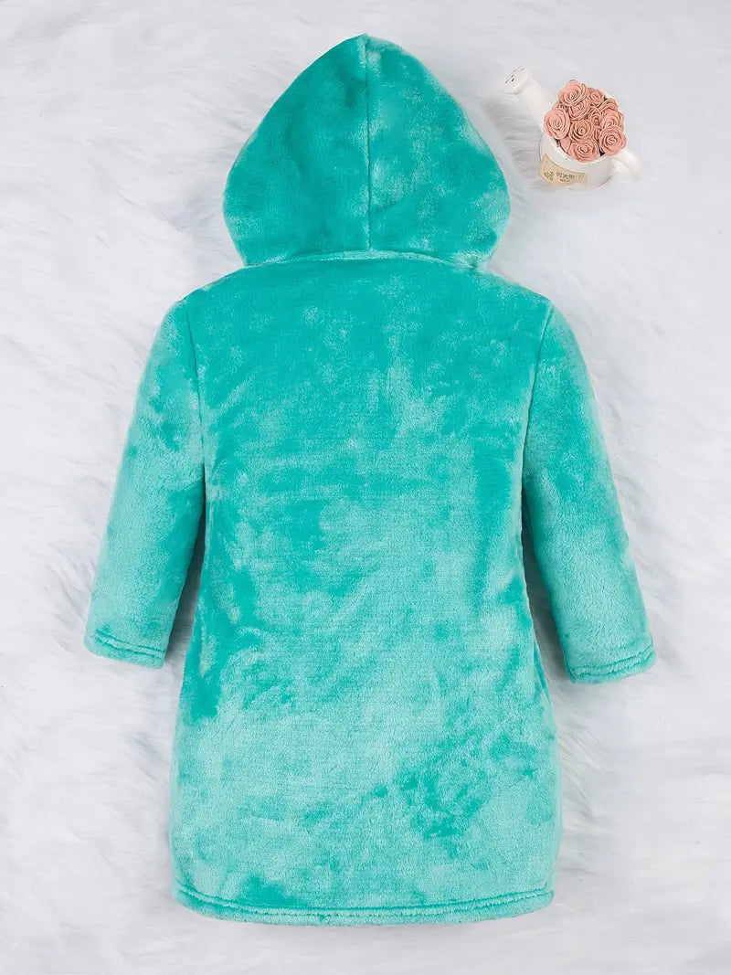 peignoir enfant bleu turquoise
