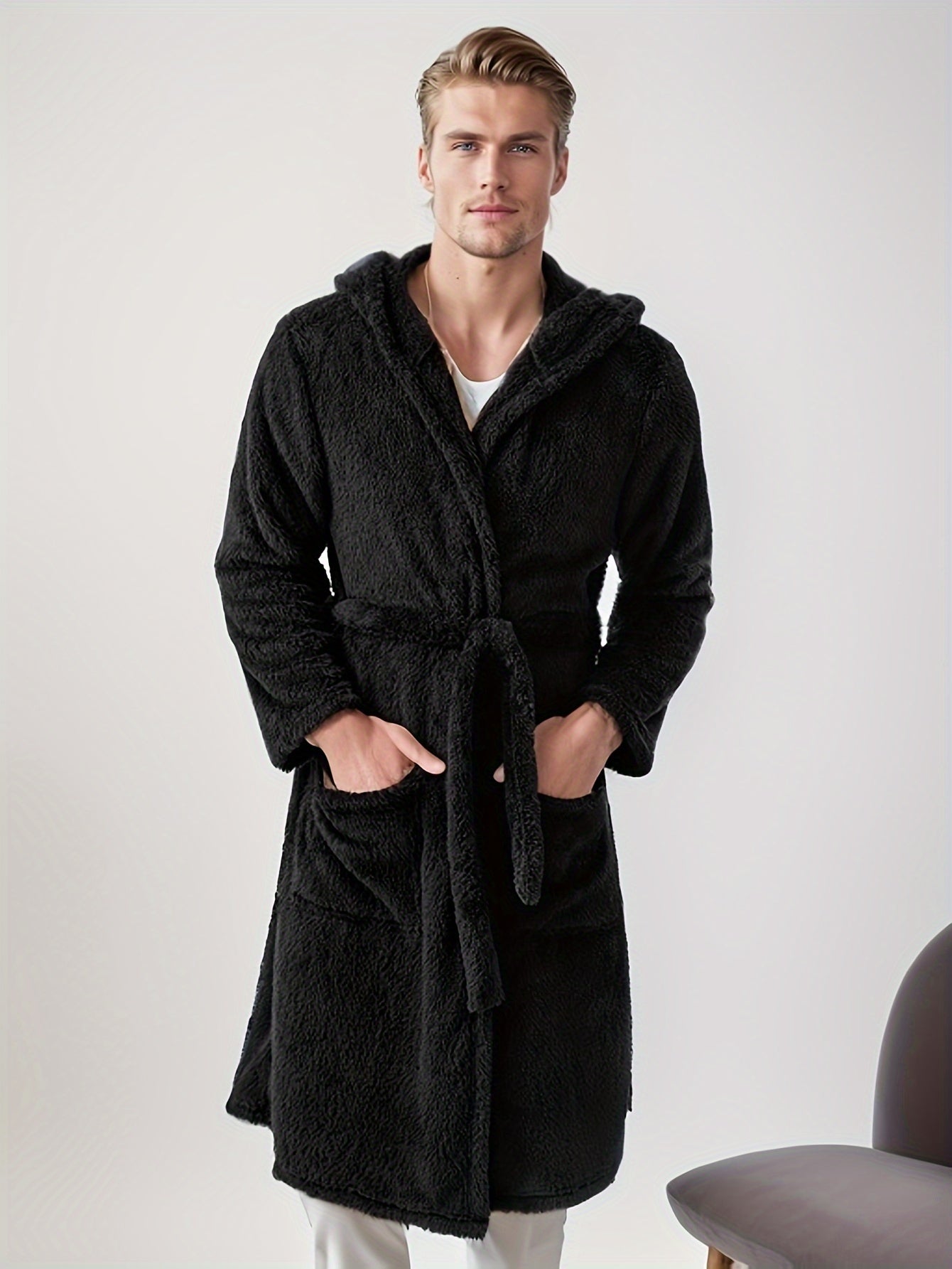 peignoir capuche moelleux