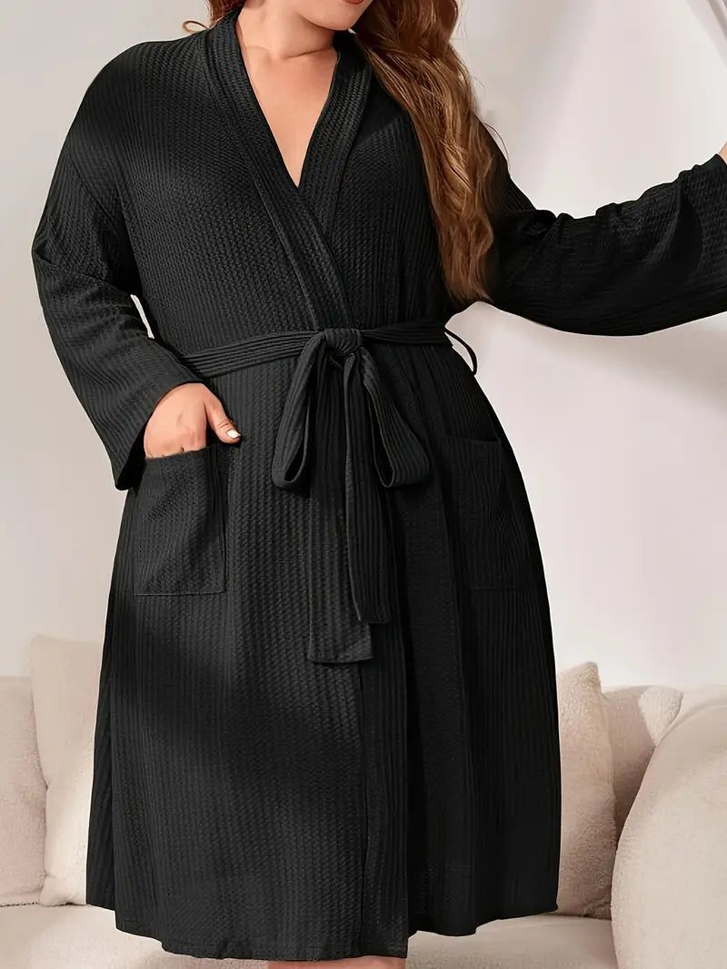 peignoir grande taille noir