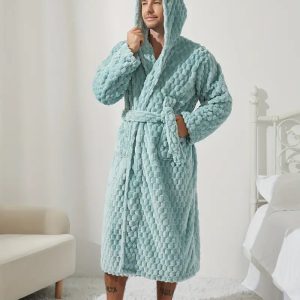 peignoir bleu luxueux