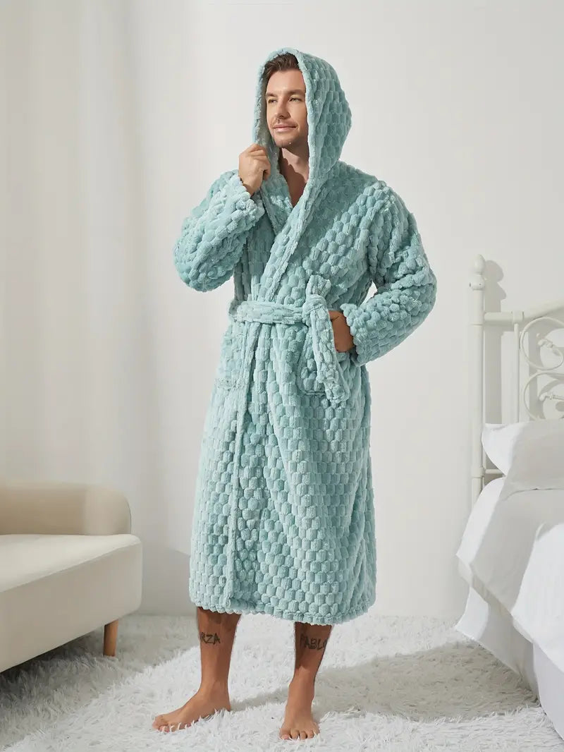 peignoir bleu luxueux