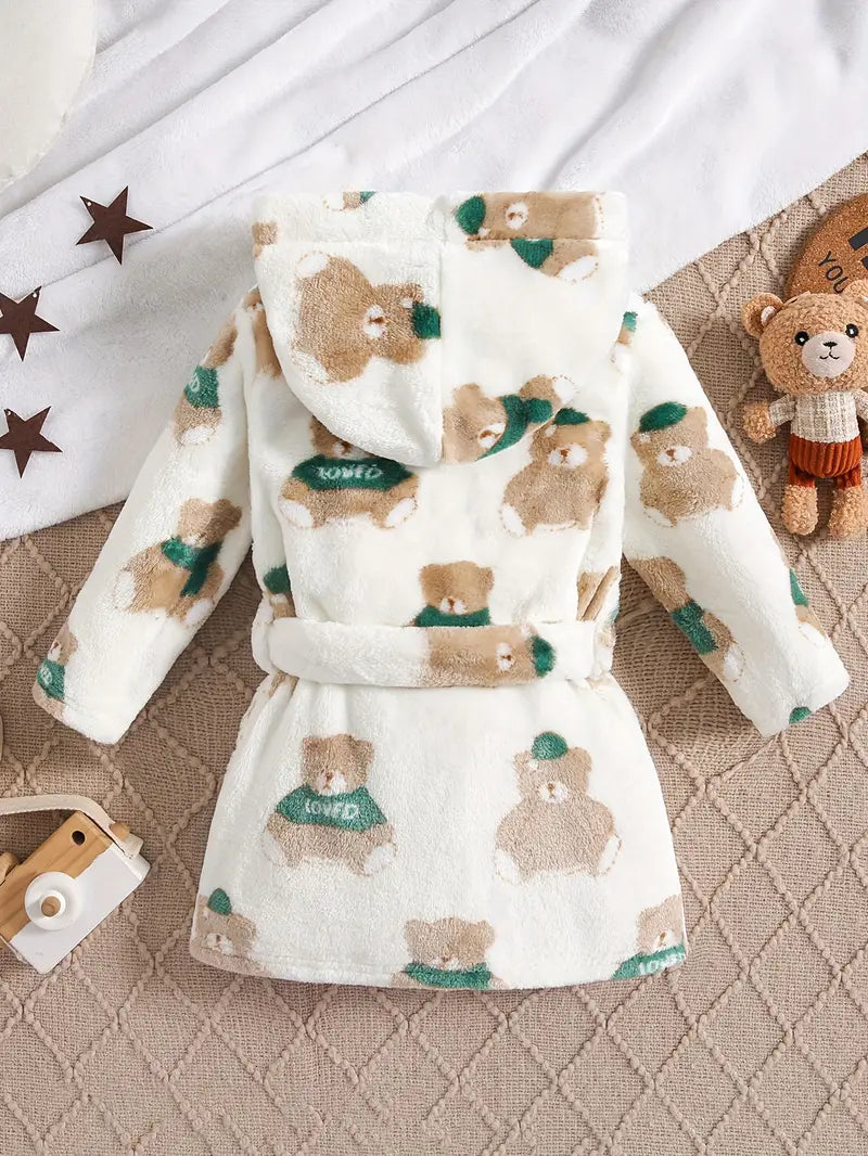 peignoir bébé motif ours