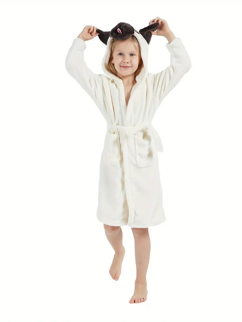 peignoir de bain enfant blanc