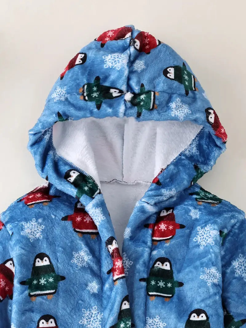 robe de chambre enfant pingouins