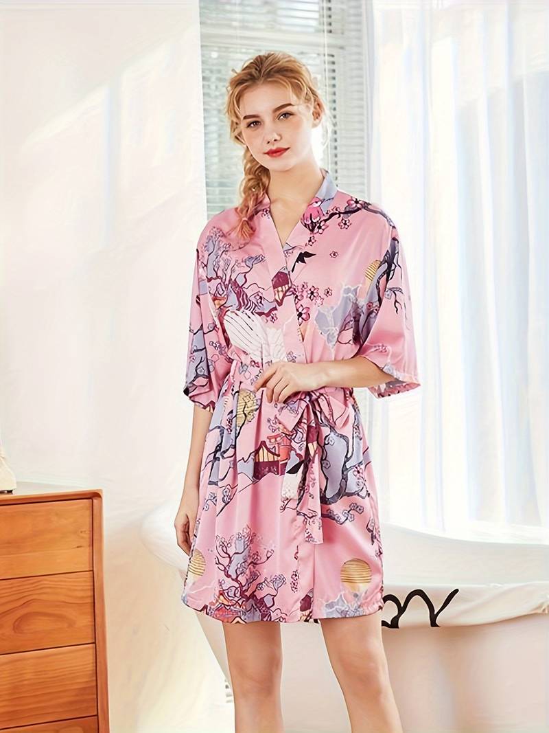 peignoir floral kimono doux