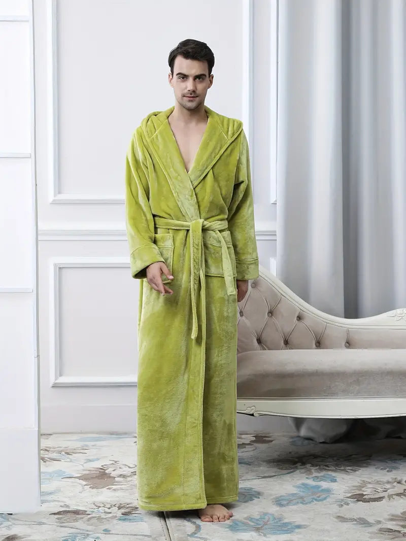robe de chambre à capuche pour homme
